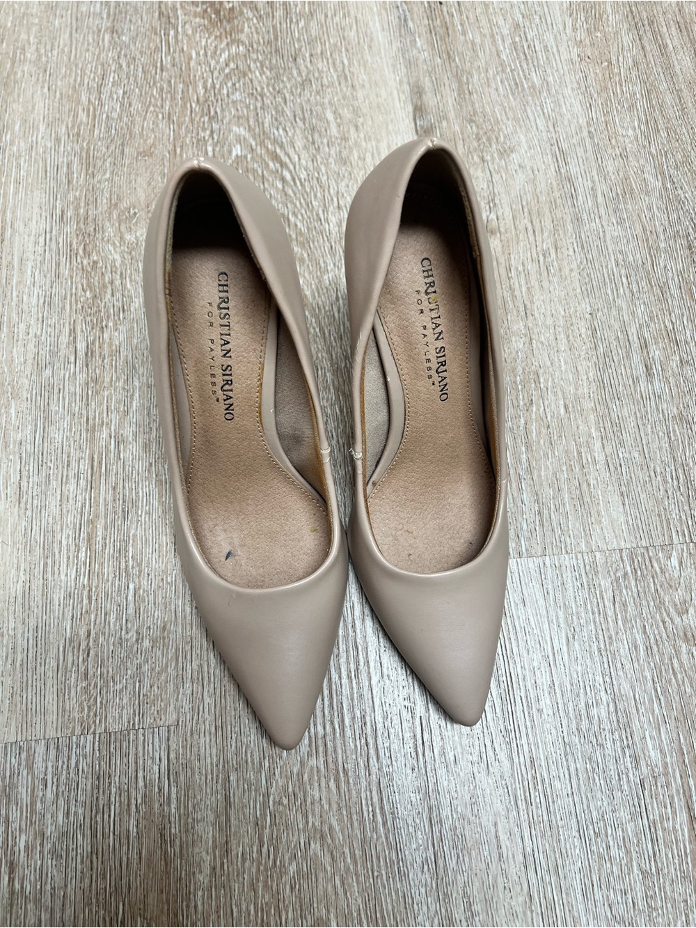 Christian Siriano Taupe Pointed-Toe Pumps